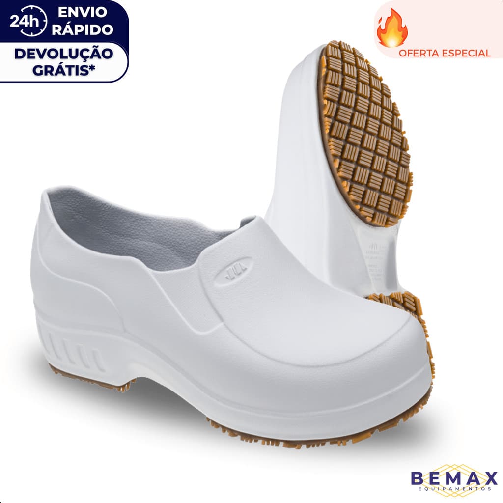 Sapato EVA Profissional Enfermagem Branco Antiderrapante Impermeável Cozinha CA 39213