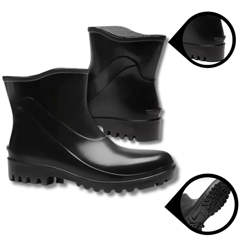 Bota Cano Curto Pvc Preta Feminina Masc. Domestica Bracol - Liso - 39 BR - Preto
