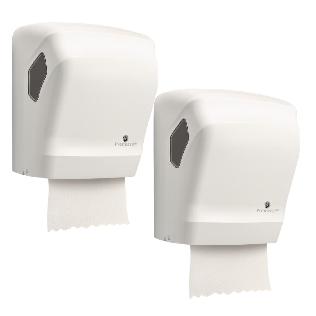 2 Dispenser Porta Papel Toalha Toalheiro Suporte de Parede Papel Rolo Auto Corte Banheiro Lavabo Hotel Academia Escola