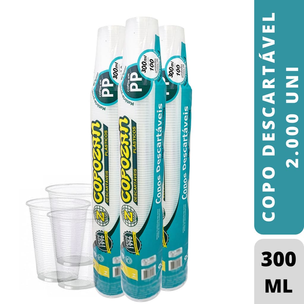 Copo Descartável 300Ml Pp Caixa 20X100