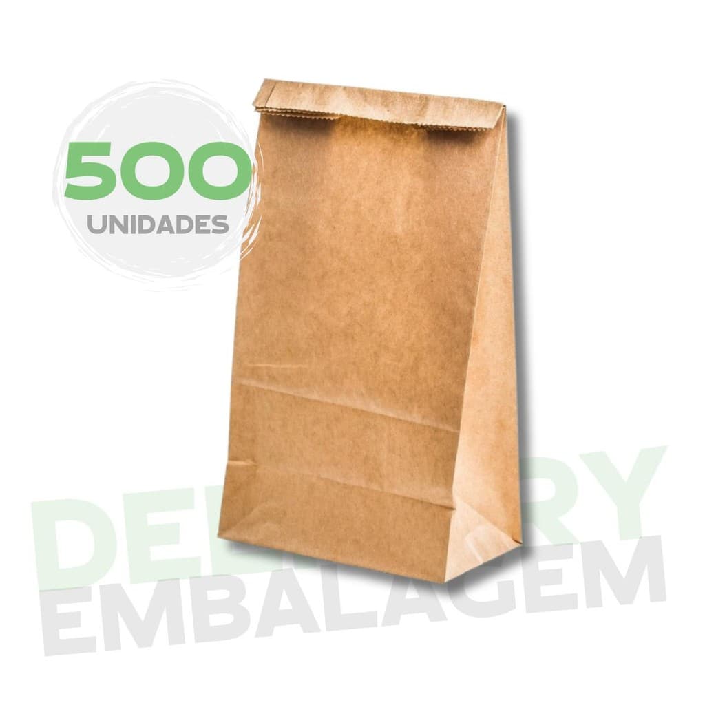 Sacos Kraft Liso Para Delivery Saco de Papel Pardo (30x19x35) Atacado - 500 Unidades
