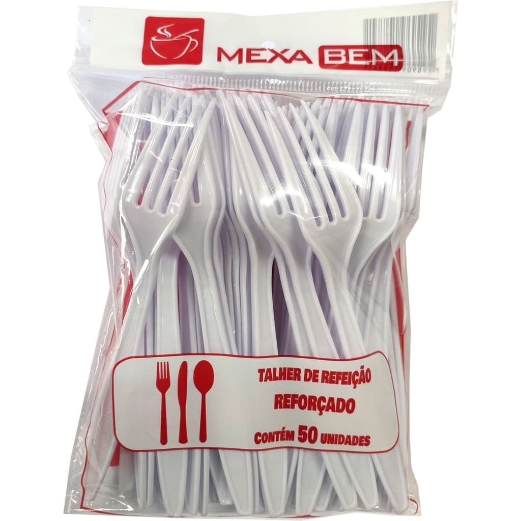 Garfo Refeição Reforçado Branco C/20X50 Un (Mexa Bem)
