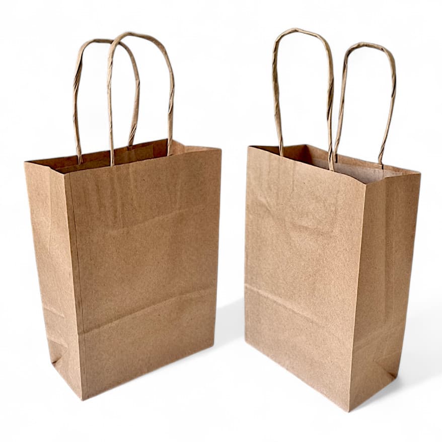Kit 500 Sacolas Pequenas de Papel Kraft 15x23x8 - Resistentes para Delivery e Produtos Compactos