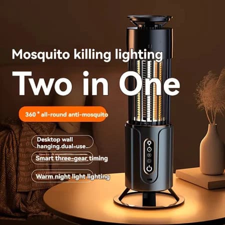 Lâmpada Elétrica Portátil Mata-Mosquitos Com Luz  Sem Radiação Usb Recarregável Armadilha Para Insetos