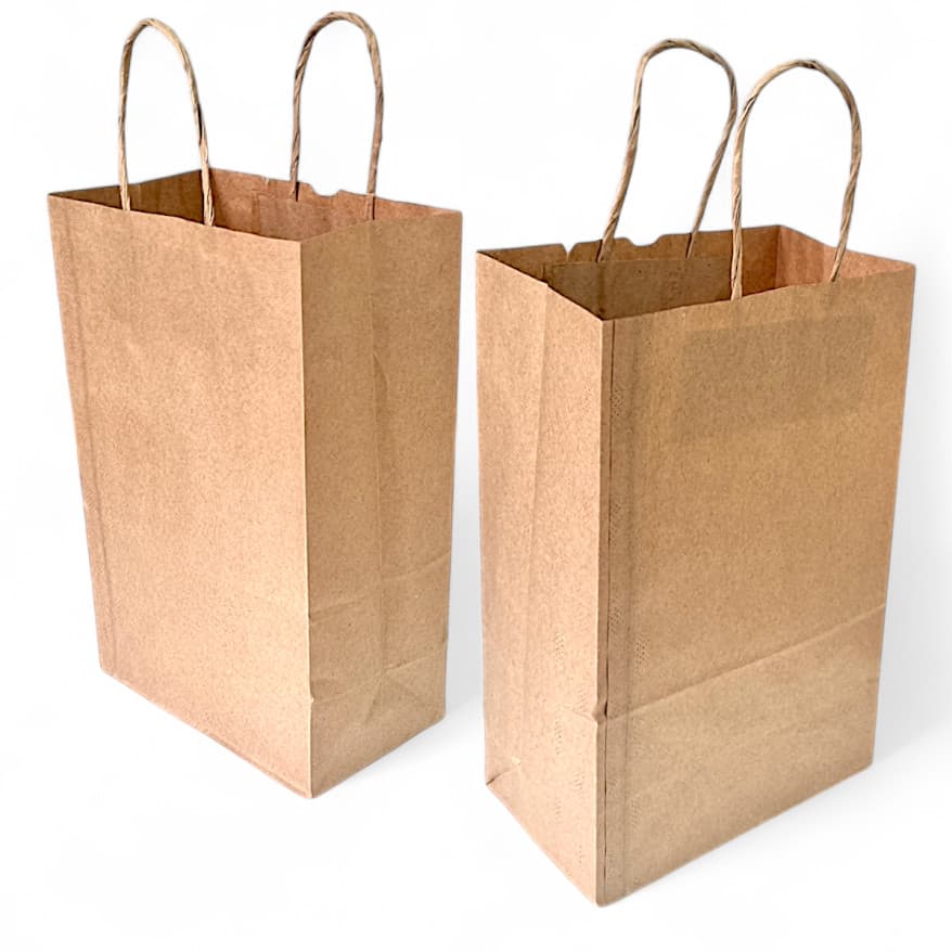 Kit 300 Sacolas Kraft 18x28x11 com Alça Torcida - Ideais para Delivery de Lanches e Refeições