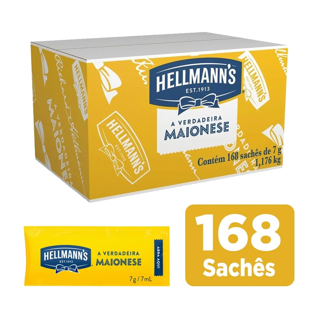 Maionese Hellmann's Sachê 7g Caixa C/ 168und