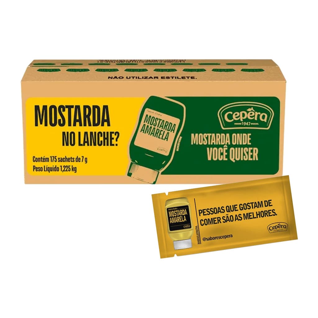 Mostarda Cepêra Sachê 7g Caixa C/ 175 Unidades
