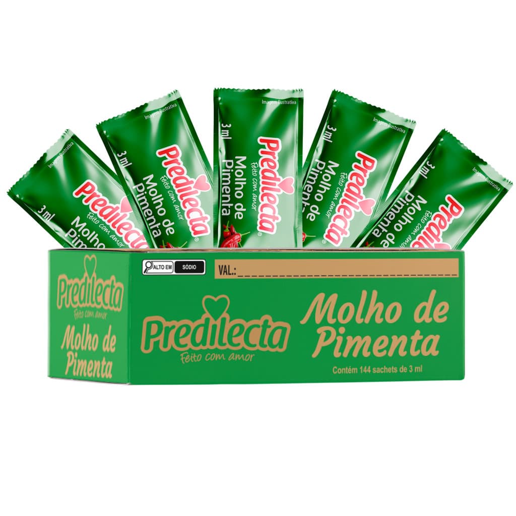Molho de Pimenta Predilecta Sachê Caixa C/144 de 3g Cada
