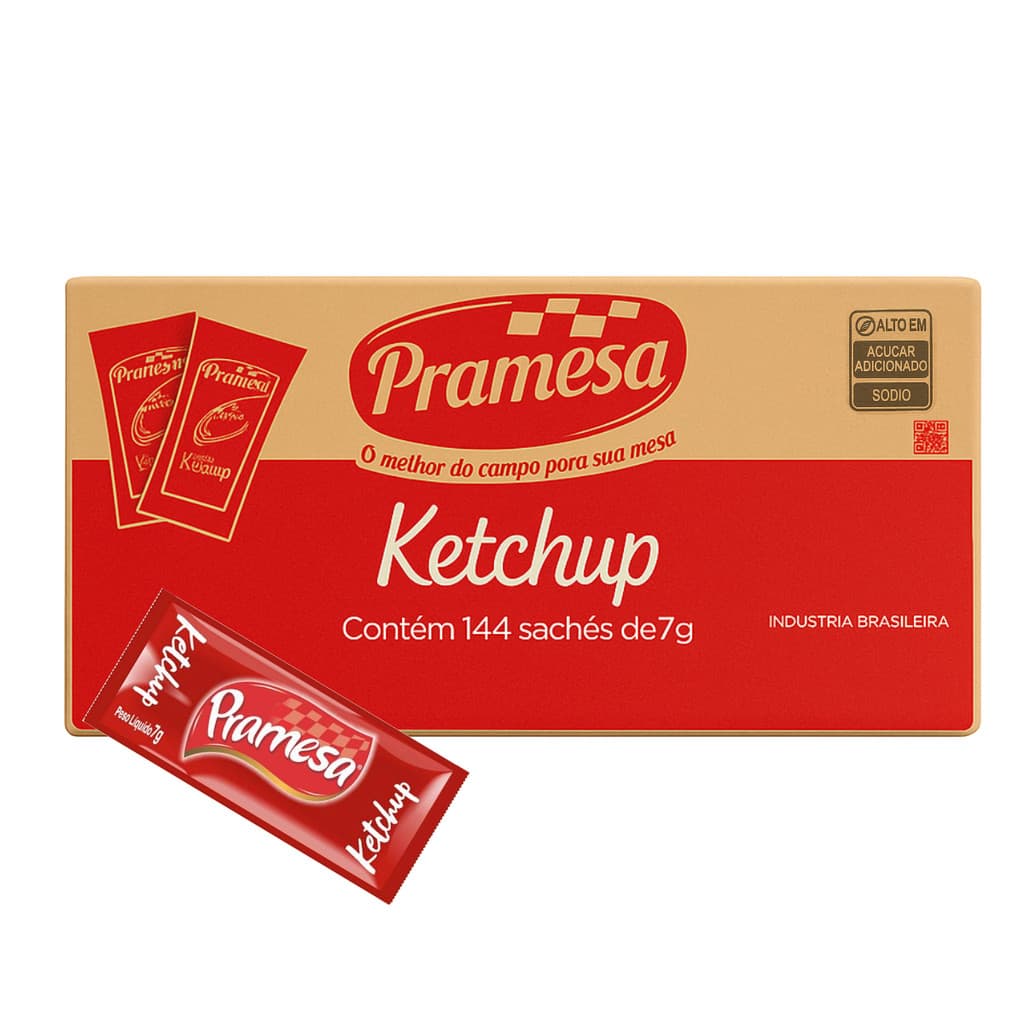 Ketchup Pramesa Sachê 7g Caixa C/ 144 Unidades