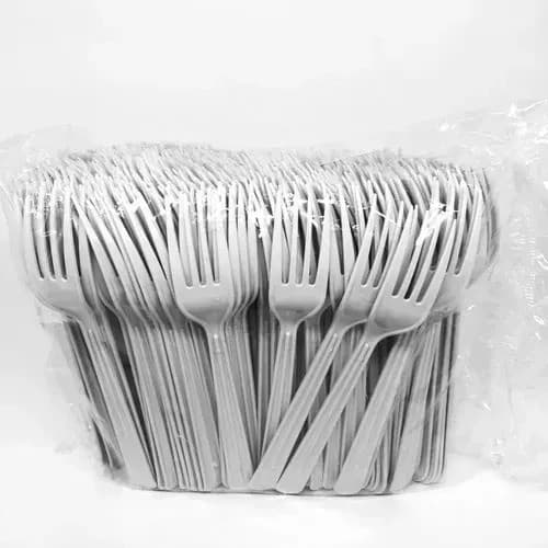Kit 700un Garfo Refeição Descartável Koniz Reforçado Branco