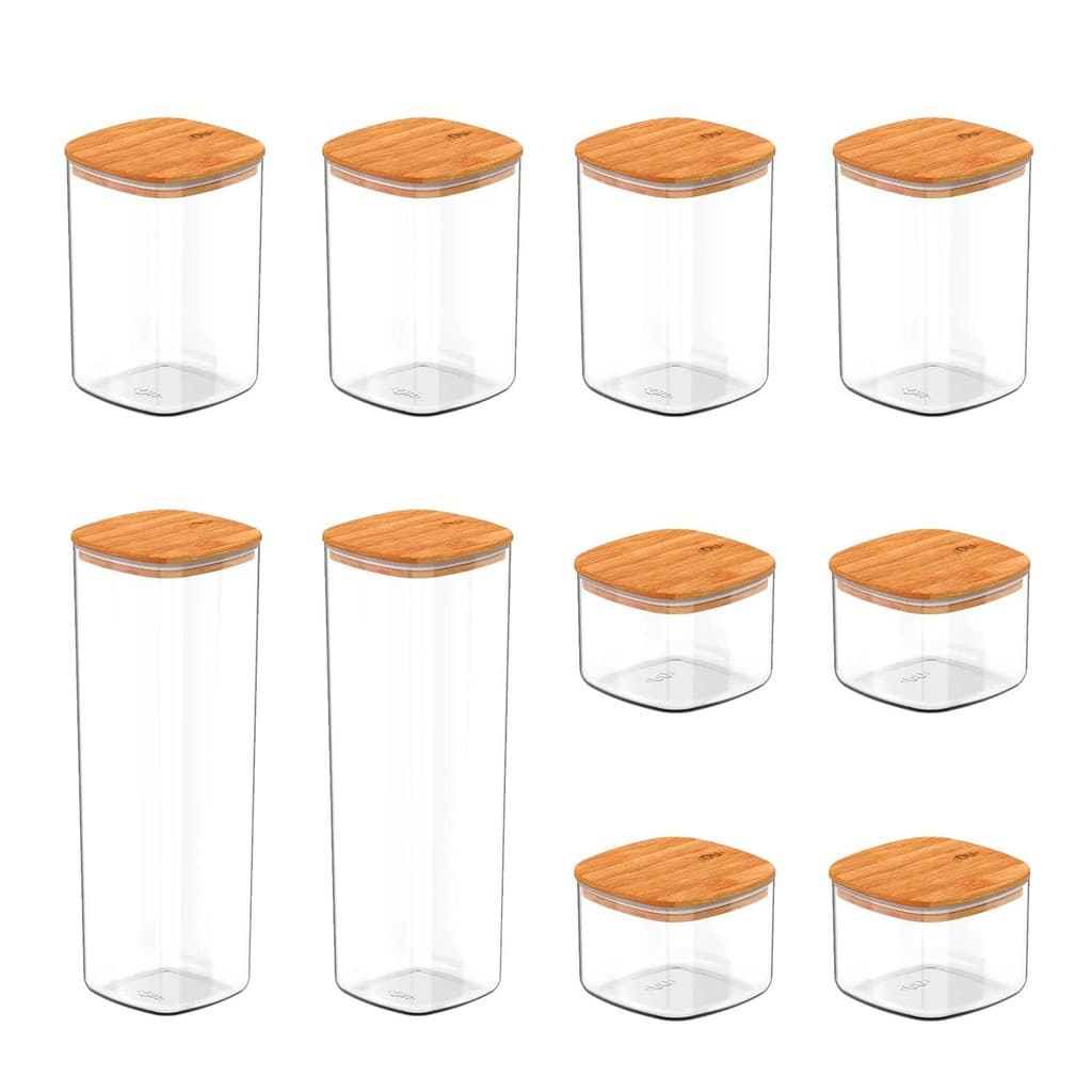 Kit de potes herméticos Ou 10 peças Linha Keep - Natural