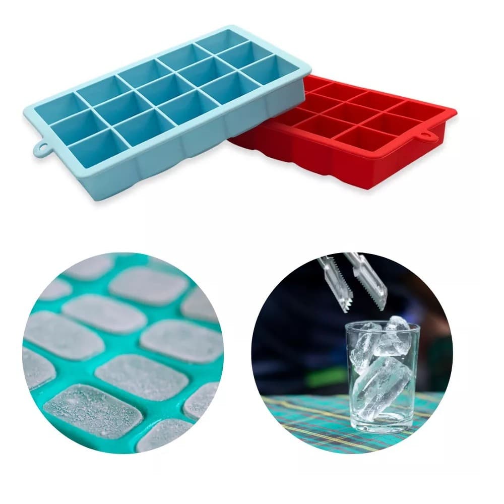 Forma de Gelo em Silicone Retangular para 15 cubos 30ml