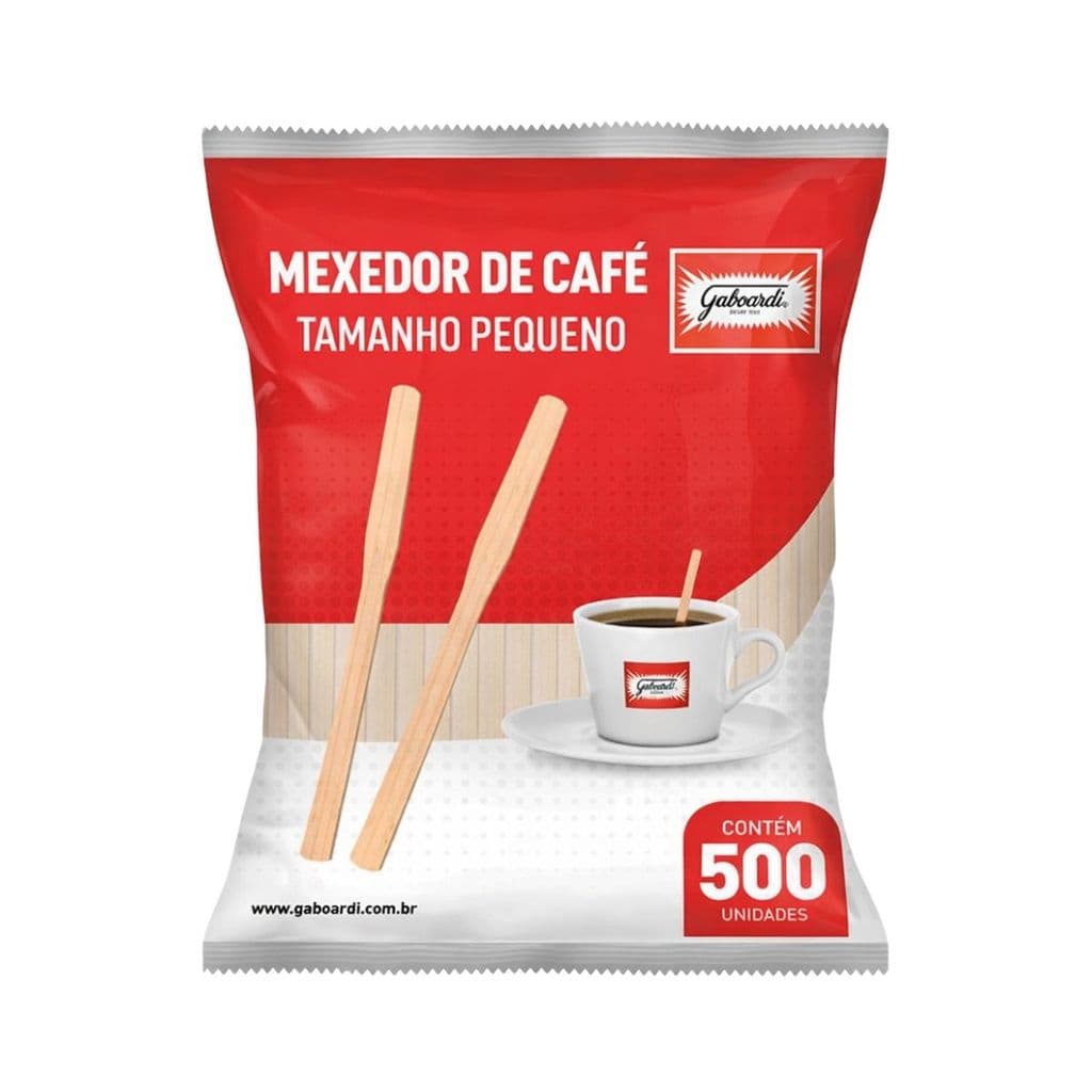 Mexedor de Bebida Café Curto Gaboardi 500 Unidades Madeira Natural