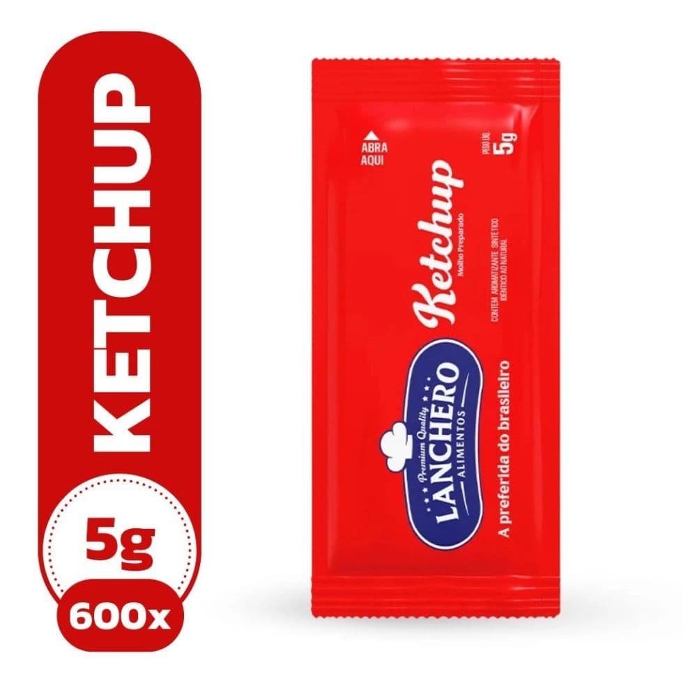 600 Sachê Ketchup Tradicional 5g Lanchero Caixa