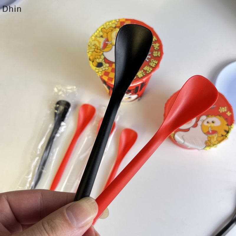 [Dhin] 100 Peças Colheres De Bolo De Sobremesa De Café Colher De Plástico Chá Sorvete Sti Barra De Agitação Descartáveis