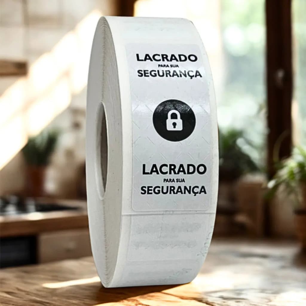 Etiqueta Lacre De Segurança Bco 3x7cm Cadeado Delivery 500un