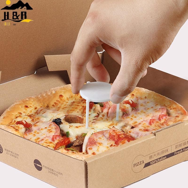 [H & B] 100 Unidades Suporte Para Proteção De Pizza Tripé De Plástico Branco Sta Fixação Ra Caixa Acessórios De Coziment