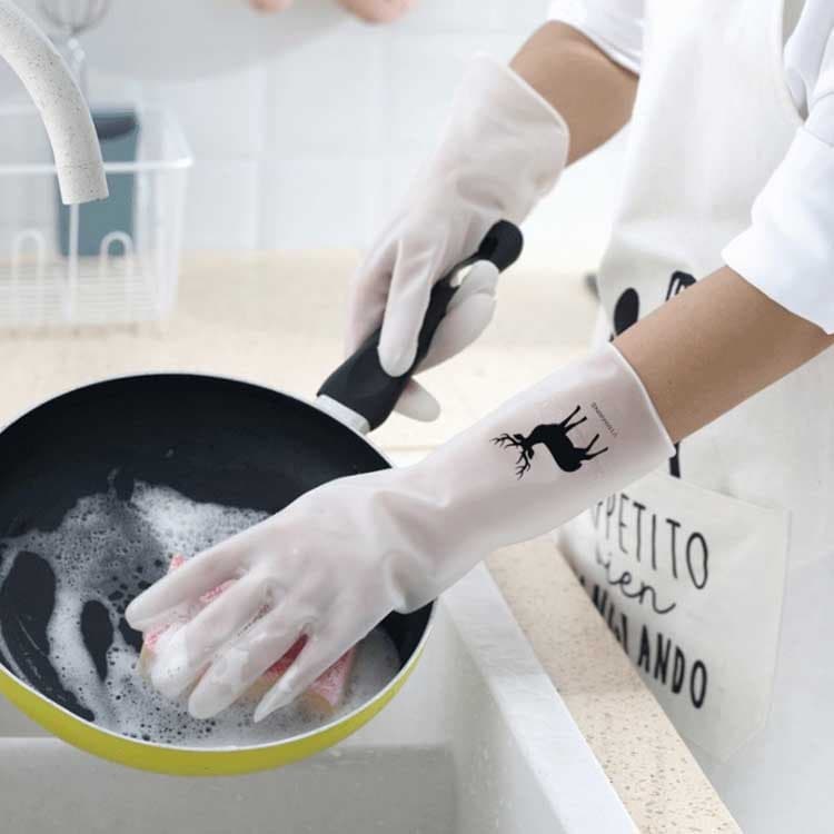 [Estoque pronto] Luvas de lavar louça Lavar roupas Borracha nitrílica Feminina Cozinha Borracha Couro Limpeza doméstica