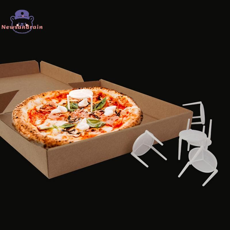 newsandrain 100 Pçs Pizza Saver Suporte De Plástico Branco Tripé Sta Fixação Ra Caixa Titular Cozinha Acessórios Cozimen