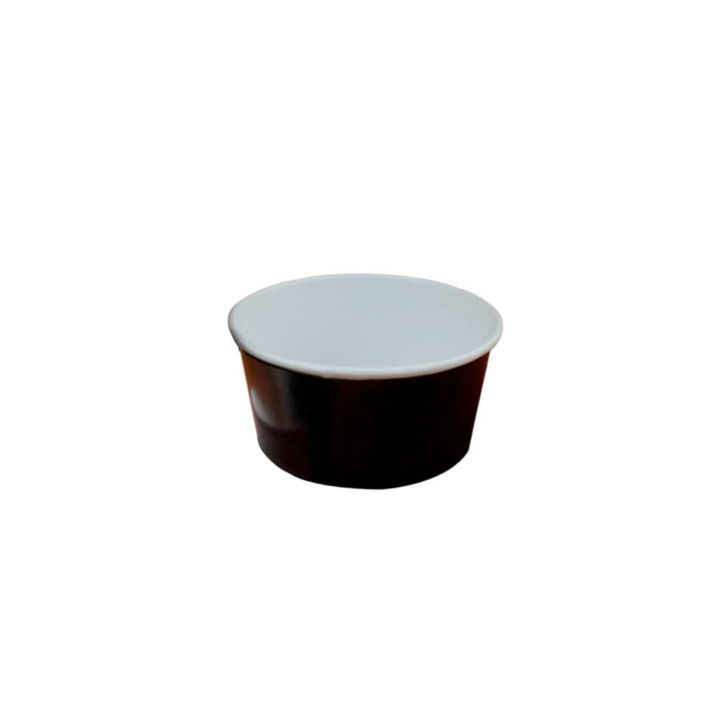Pote de Papel Descartavel Preto 280ml Pequeno Sem Tampa para Delivery e Sobremesas 50 Unidades