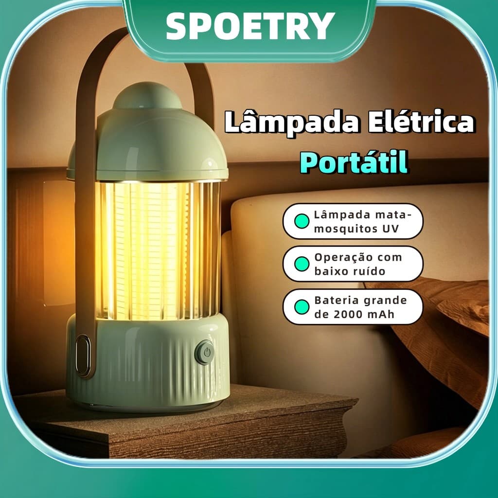 Lâmpada Elétrica Portátil Mata-Mosquitos Com Luz UV Sem Radiação Usb Recarregável Armadilha Para Insetos