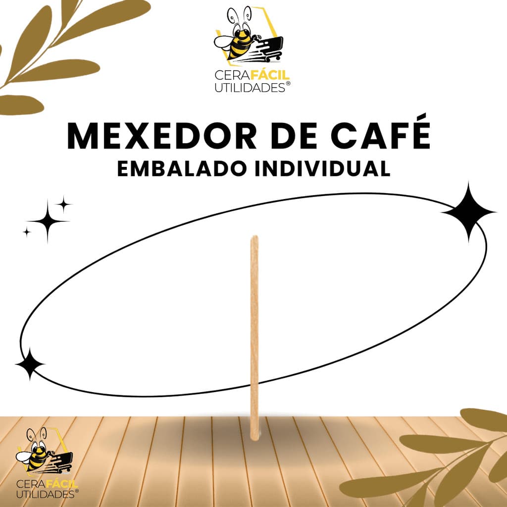 1.000un - Mexedor de Café de madeira embalado um a um