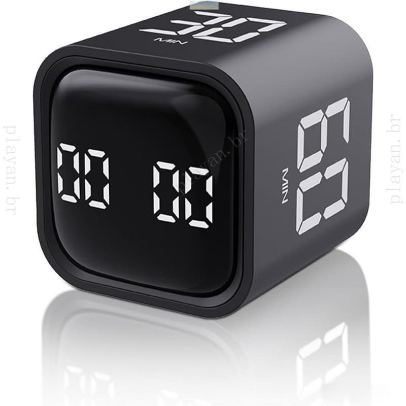 Cronômetro Digital Cube Timer Regulável De Som E Vibração Rotação De Cozinha De Contagem Regressiva Estudo De Trabalho