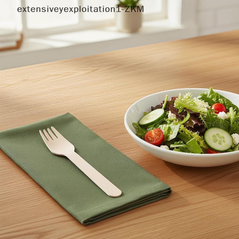 Prosperityusepph 100 Unidades Garfos De Madeira Talheres Biodegradáveis Descartáveis Para Bolo Salada Sobremesa Eventos
