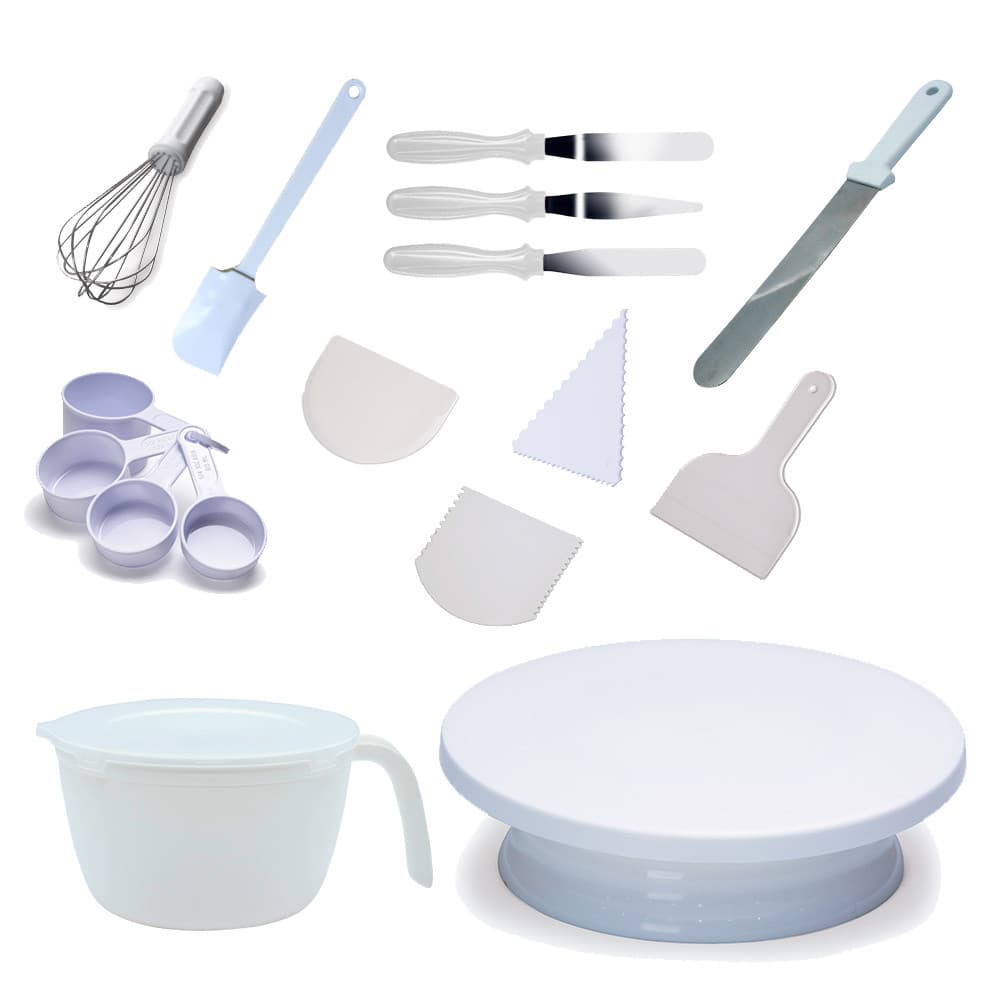 Kit Confeiteiro 11 Itens Solrac Bailarina 30cm Espátulas Inox Raspadores Tigela 1,5L Medidores