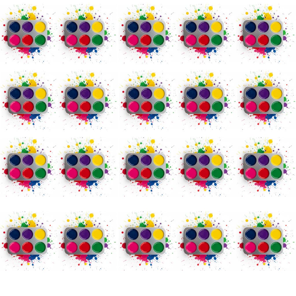 Kit 20 Bandejas De Aluminio Paleta Godê Retangular Para Pinturas Tinta Aquarela Escolar Artesanato