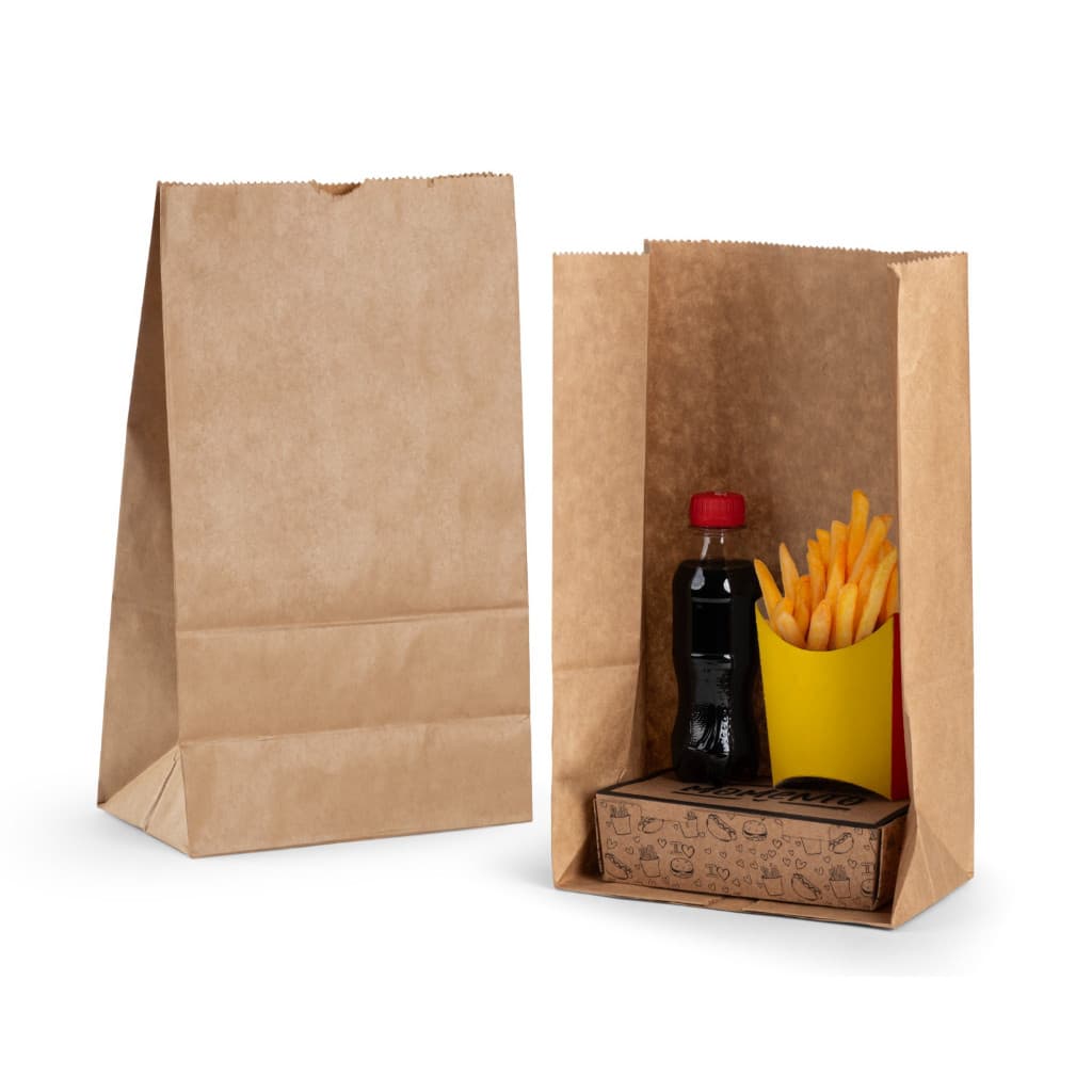 Saco Kraft SOS 3kg C/250 Unidades Papel Pardo Delivery Padaria Lanches Reforçado