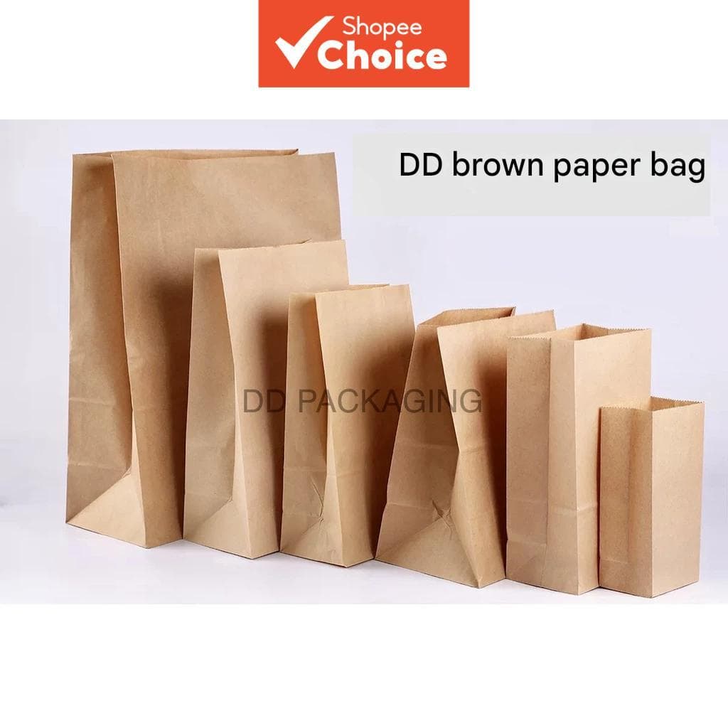 Saco de papel kraft para alimentos, embalagem resistente para padaria, 15x28x28 cm, para armazenamento de alimentos
