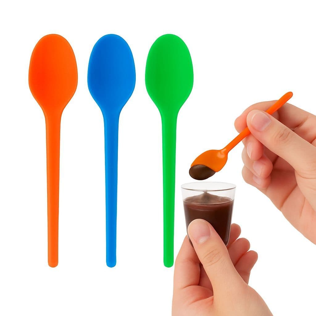 100 Unidades Colher Picolo Para Doce e Sobremesa Plástica Para Copinho de Brigadeiro e Café