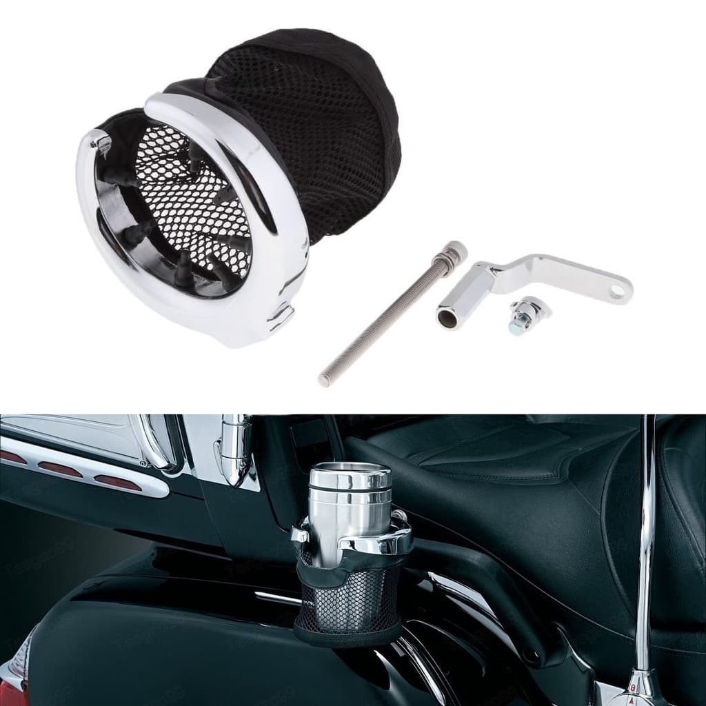 Suporte De Copo Cromado Para Motocicleta , Garrafa De Bebida De Água Do Passageiro , Cesta Honda Gold Wing GL1800 2001-2