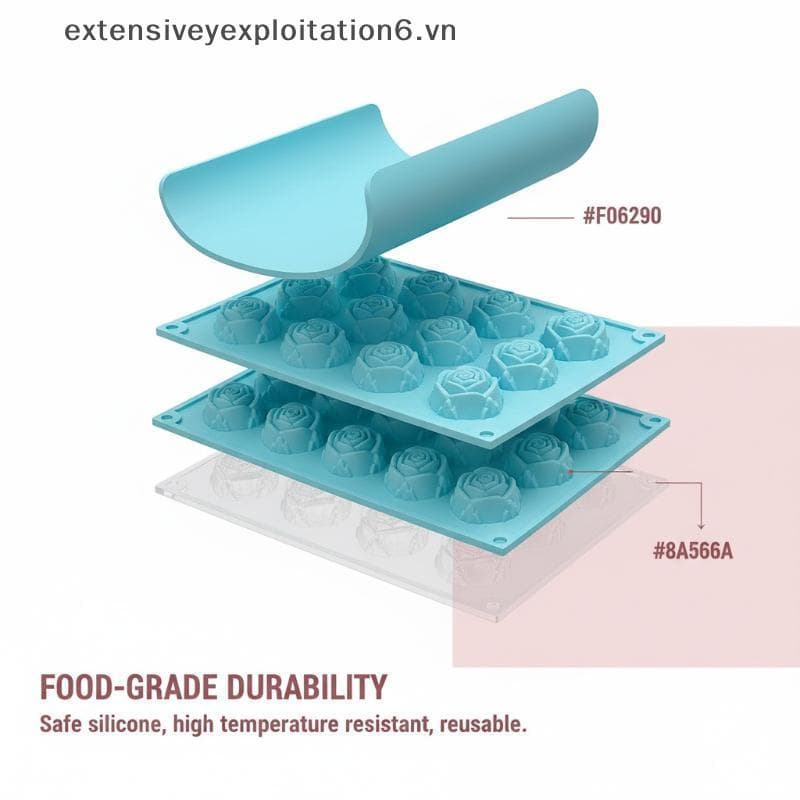 exten 15 Cavidade Rosa Molde De Silicone Chocolate Doces DIY Sobremesa Pudim Bolo Decoração Forma Cubo De Gelo Fazendo F