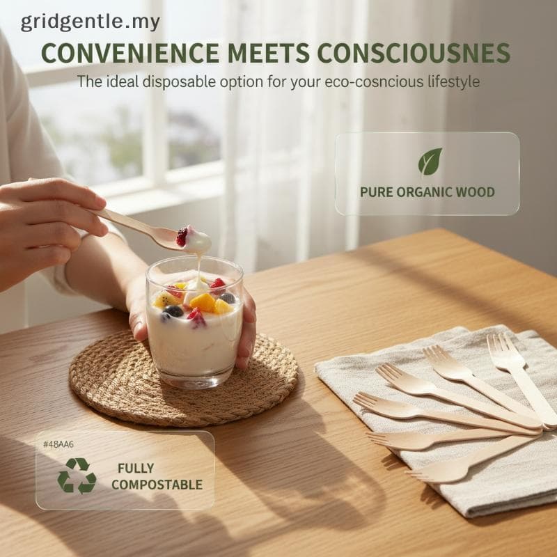 [GDT] 100 Unidades De Garfos De Madeira Descartáveis Para Salada De Frutas , Utensílios Postais Festa De Aniversário , C