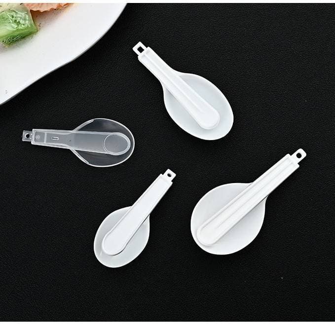 Colher pequena descartável dobrável branca de tamanho pequeno, oito tesouros, colher de Congee, gelatina, iogurte, medic