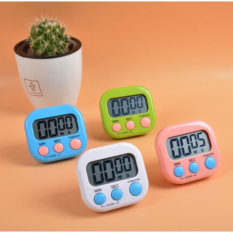 Temporizador Timer Magnético Digital de Cozinha Contagem Regressiva Com Alarme e Suporte