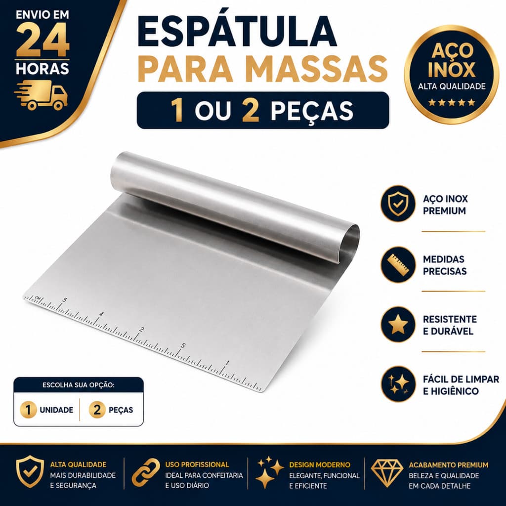 Espátula Tubular Inox Raspadora Cortadora Confeiteira Massas Pães Legumes Cozinha Padaria
