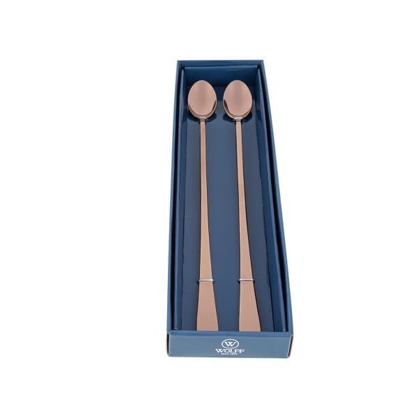 Jogo 2 Colheres Aço Inox Bailarina Oxford Rose Gold 30 cm