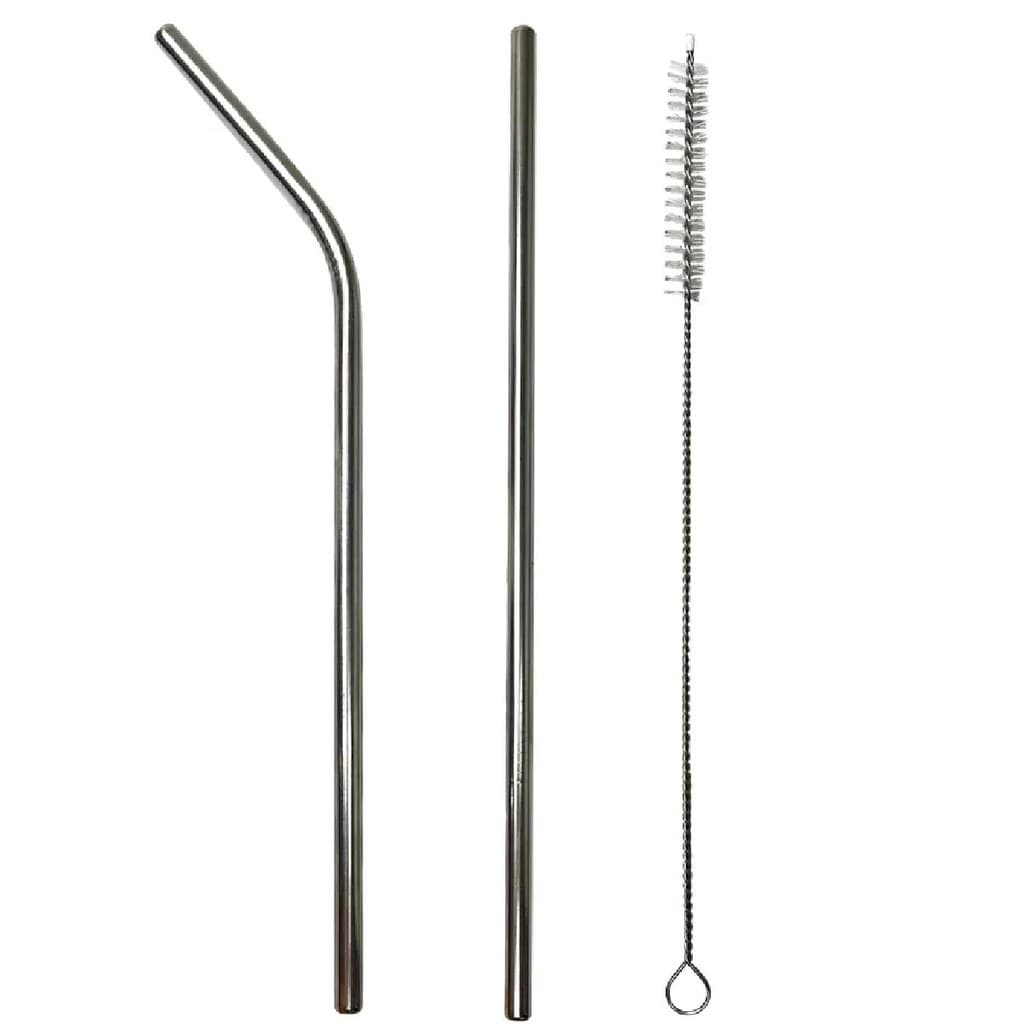 Kit 2 Canudos Inox Reutilizáveis com Escova Limpeza