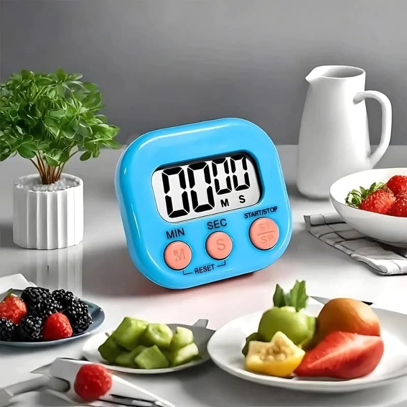 Mini Relógio Digital Cozinha Timer Doméstico Profissional Contagem Regressiva Suporte Retrátil