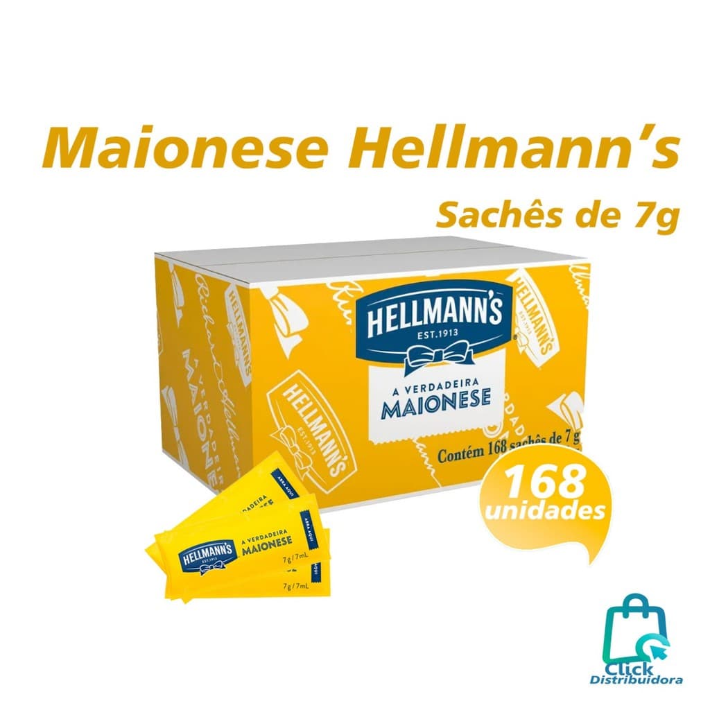 Maionese Hellmann's Caixa Com 168 Sachês De 7g Cada