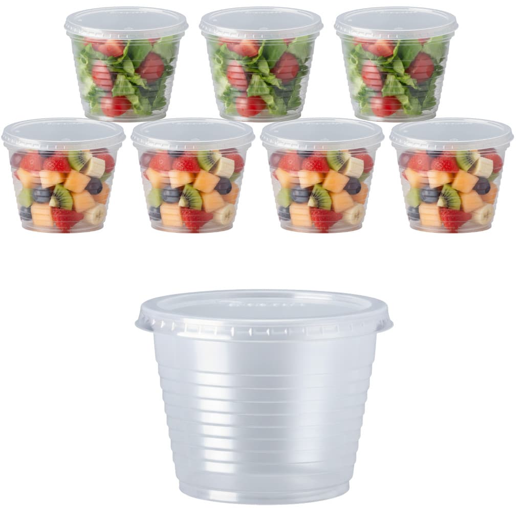 Pote Descartável 100ml Com Tampa 100un Para Delivery Saladas