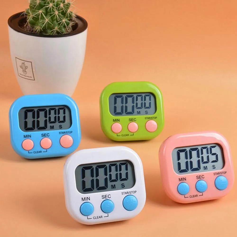 Timer Digital Relógio Alarme Cronômetro Cozinha Academia Estudos Contagem Regressiva Ímã Portátil