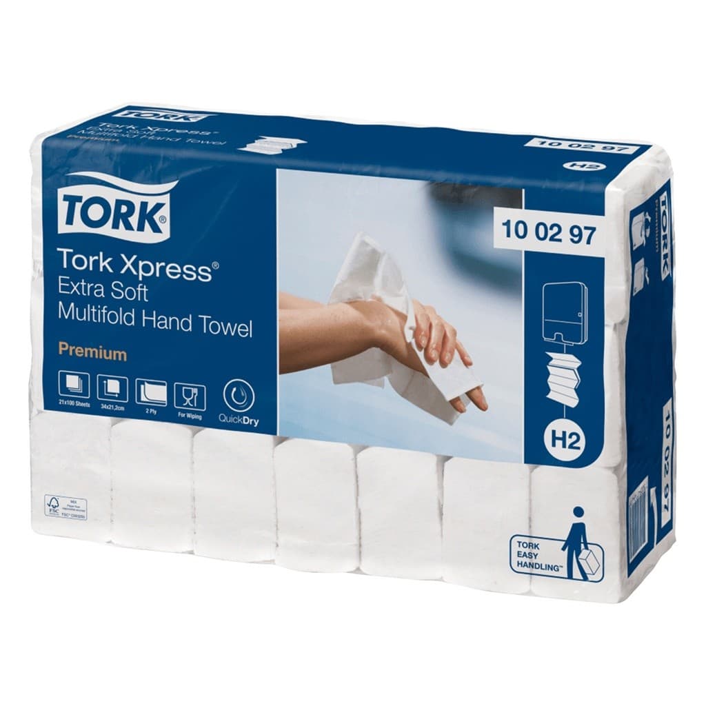 Papel Toalha Interfolha 4 Dobras Folha Dupla Premium 2.100 folhas Tork