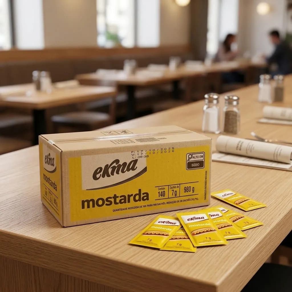 Mostarda Ekma Sachê 140 Unidades 7g Original Delivery Hamburgueria Hot Dog Lanchonete