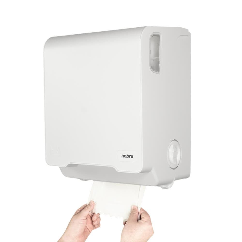 ✂️🧻 Dispenser Papel Toalha Bobina 200m Autocortante Mecânico Nobre Branco