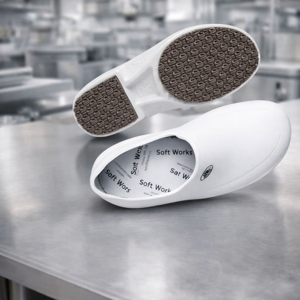 Soft Works BB65 Sapato Tênis Branco EVA Antiderrapante Profissional Hospital Cozinha