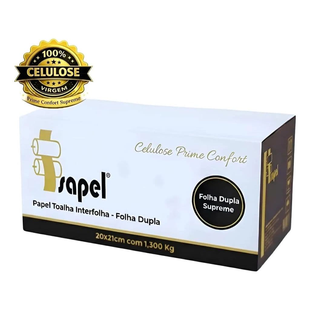 PAPEL TOALHA INTERFOLHAS MACIO FOLHA DUPLA 20X21 CM CELULOSE PREMIUM CX/1.3 KG ISAPEL